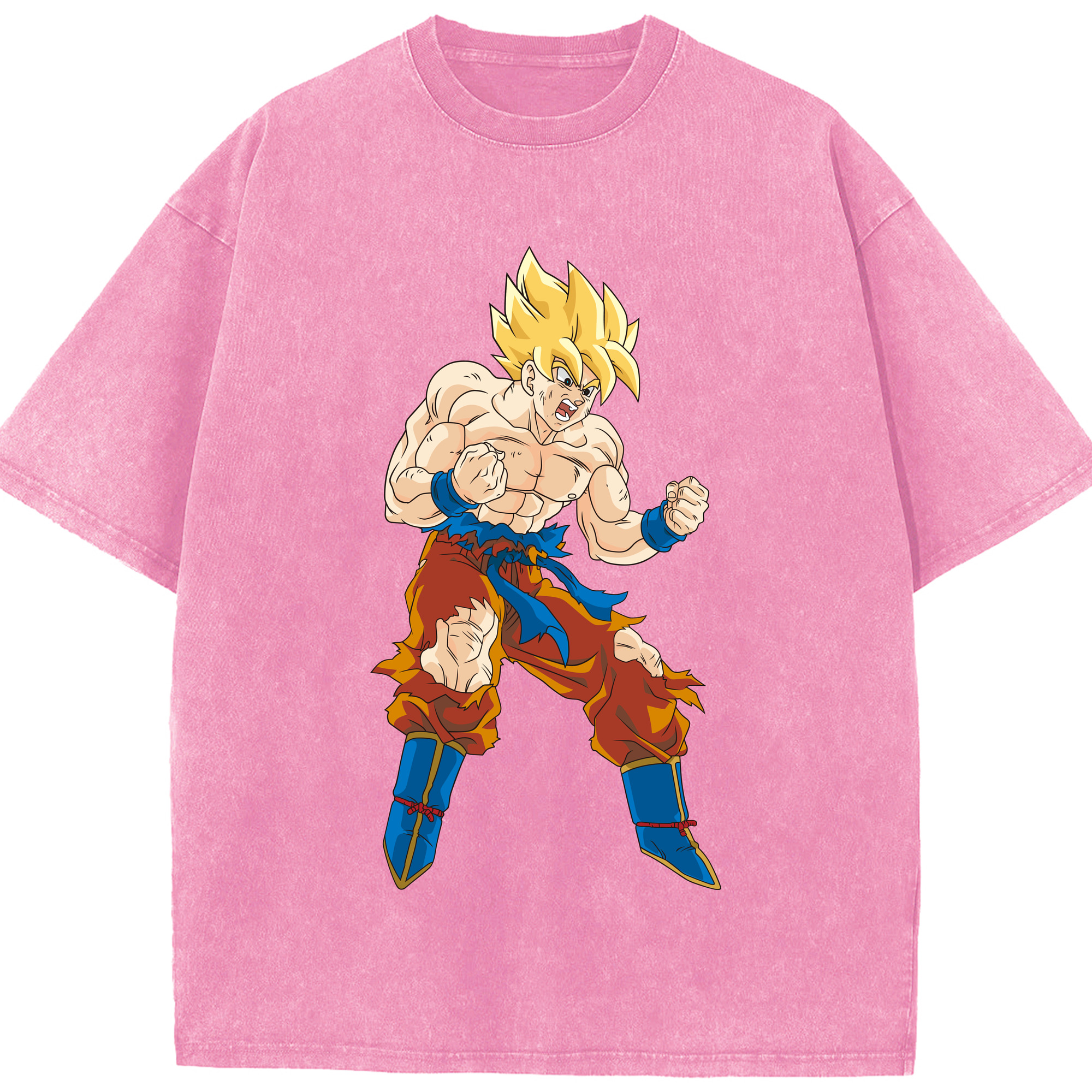 （画像用） ドラゴンボール 孫悟空（そん ごくう）Son Goku カカロット DRAGON BALL Kakarotto 綿100% ヴィンテージ風 半袖Tシャツ（フロントプリント）